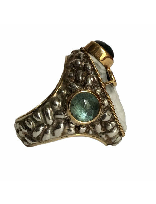 Ring CAROLE mussels for PIETRA DURA