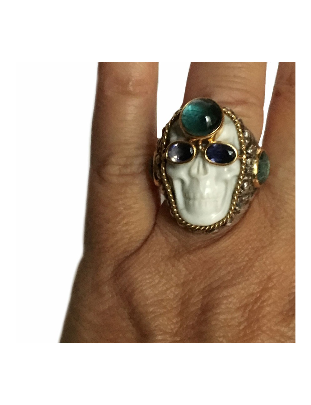 Ring CAROLE mussels for PIETRA DURA