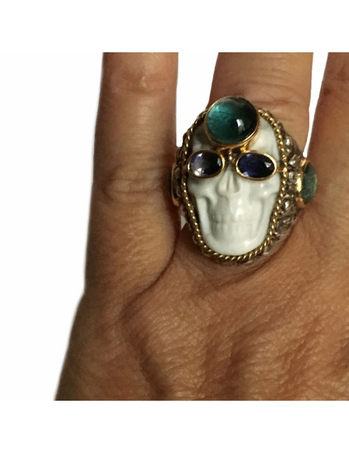 Ring CAROLE mussels for PIETRA DURA