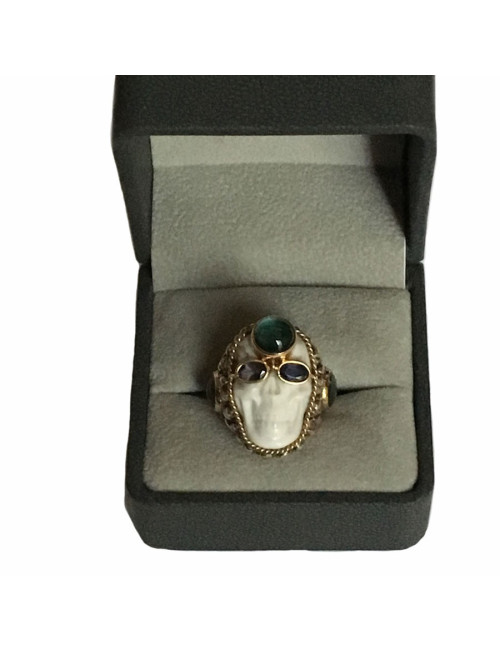 Ring CAROLE mussels for PIETRA DURA