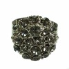 Ring CHANEL parade in silver metal and rhinestone stretchy T53
