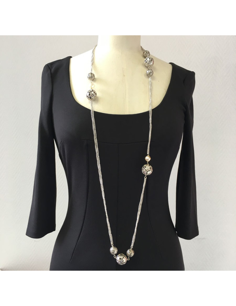 MARGUERITE of VALOIS 'Sphère' necklace in silver