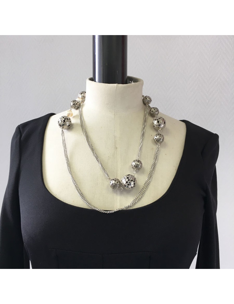 MARGUERITE of VALOIS 'Sphère' necklace in silver