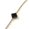 MARGUERITE of VALOIS golden chain and glass paste black necklace