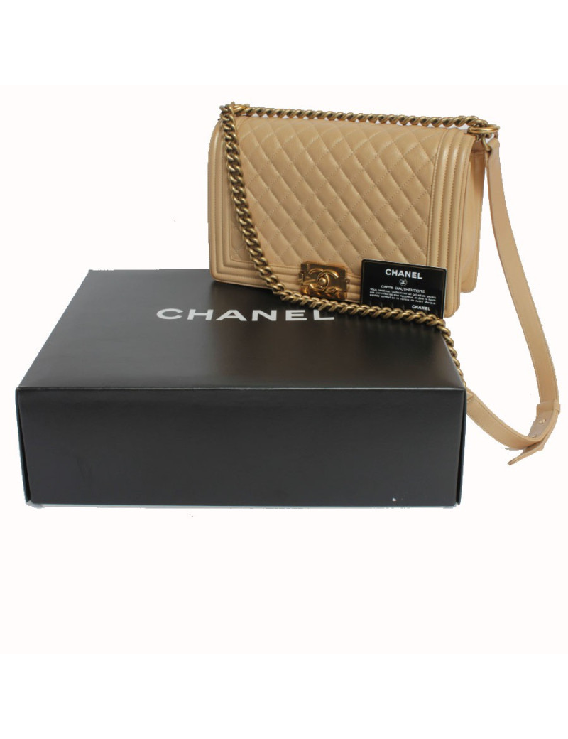 Boy gold lambskin CHANEL bag