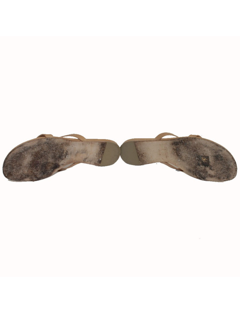 Sandales HERMES cuir lisse marron T 36