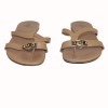 "Corfu" HERMES T 36 natural smooth leather sandals