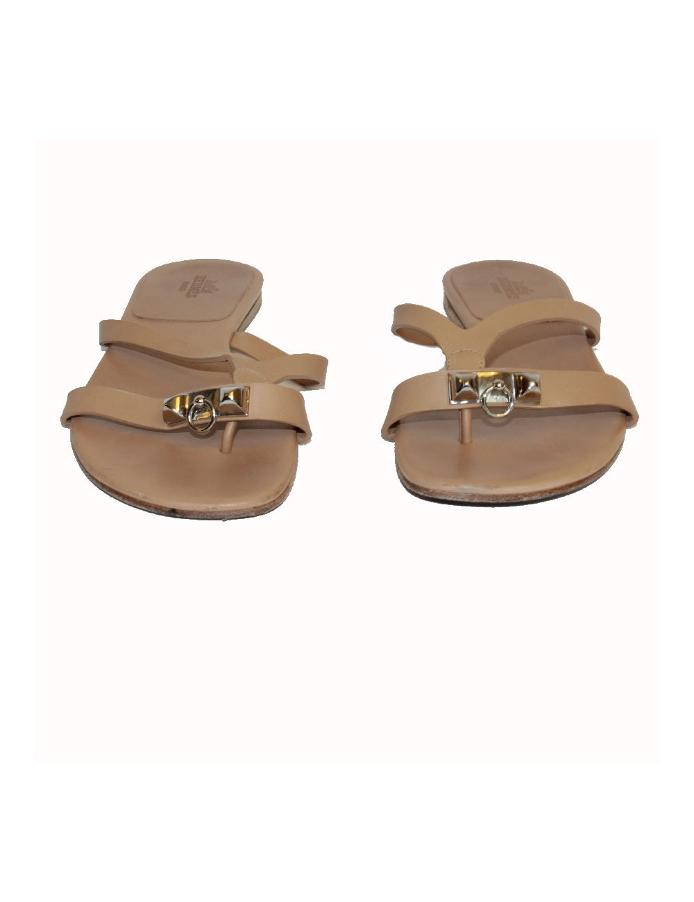 Sandales HERMES cuir lisse marron T 36