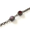 Necklace purple and Burgundy glass and MARGUERITE of VALOIS aged silver chain