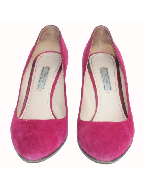 PRADA T37, 5 purple suede pumps