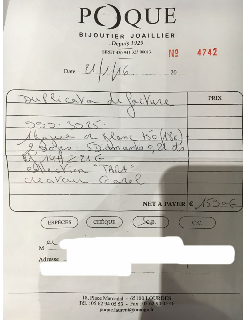 TARA model GAREL ring white gold and diamonds T54