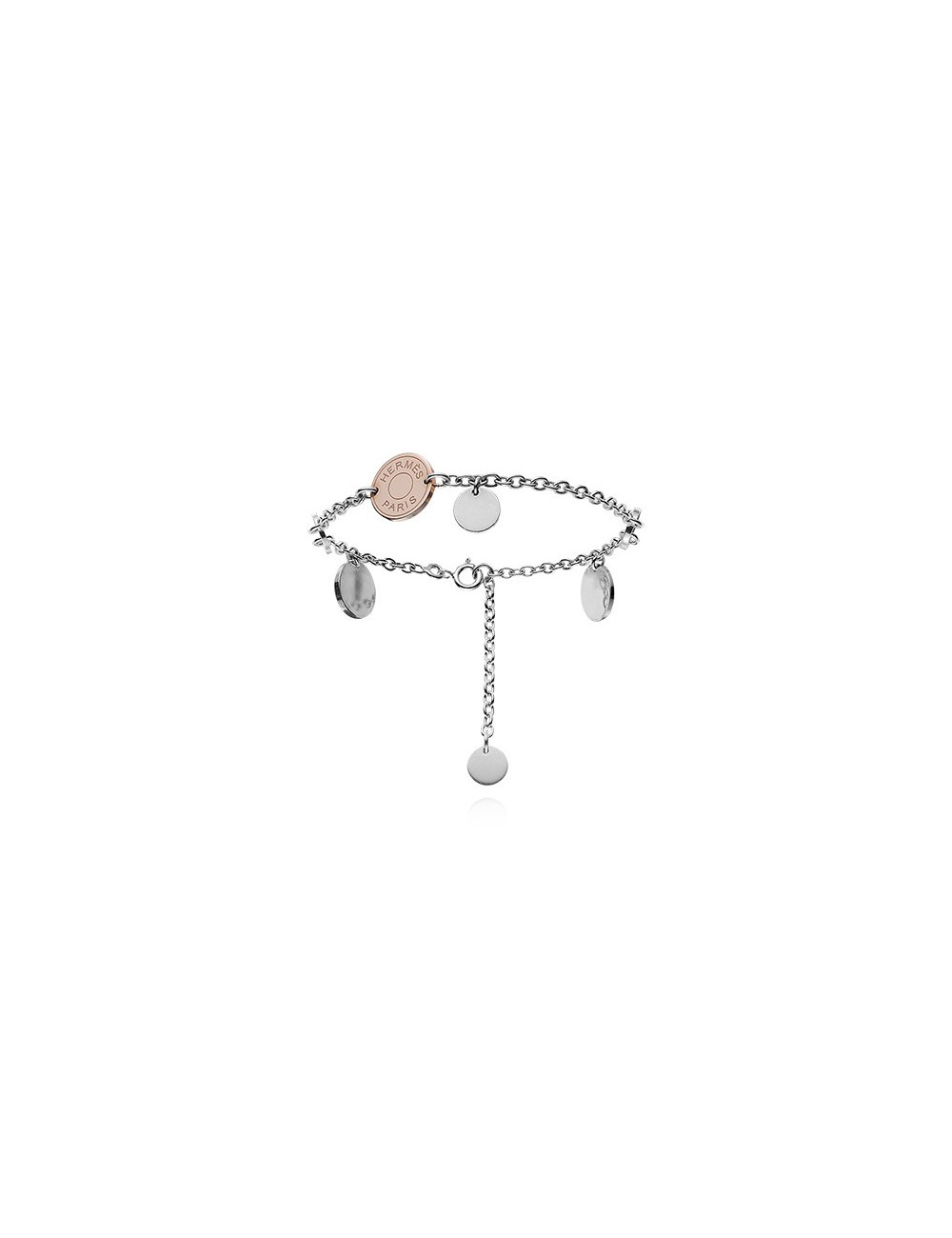 Bracelet Confettis HERMES argent et or rose