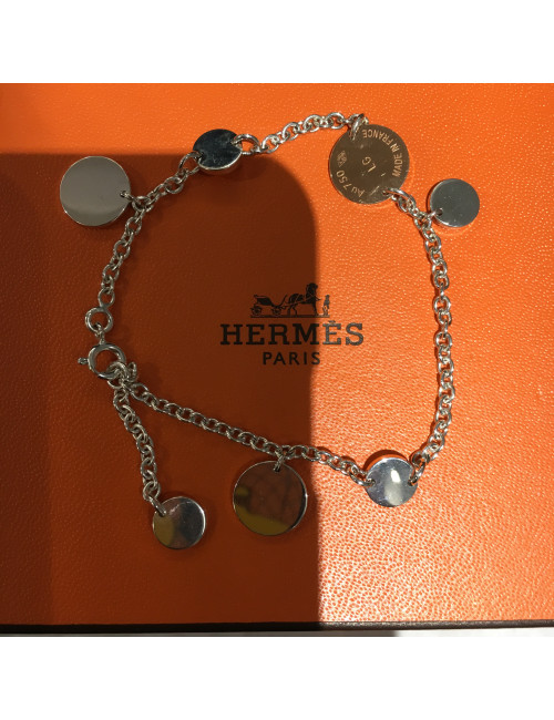 Bracelet Confettis HERMES argent et or rose