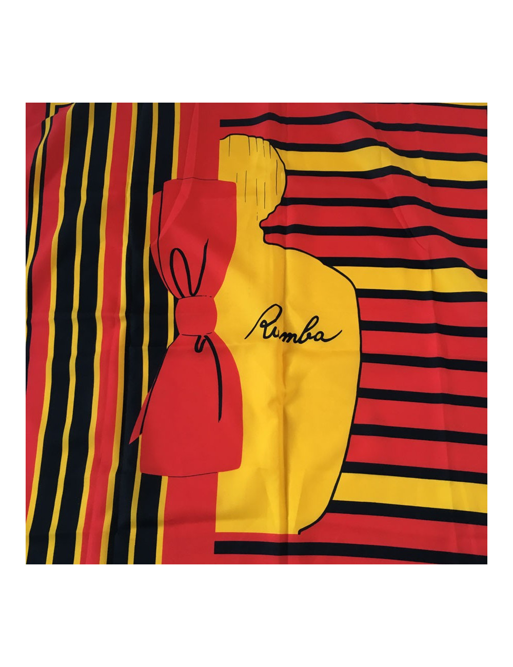 Foulard BALENCIAGA en soie rouge, noire et jaune