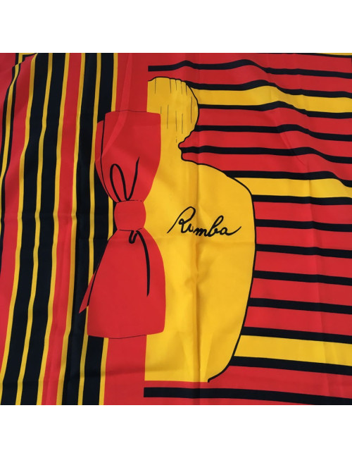 Foulard BALENCIAGA en soie rouge, noire et jaune