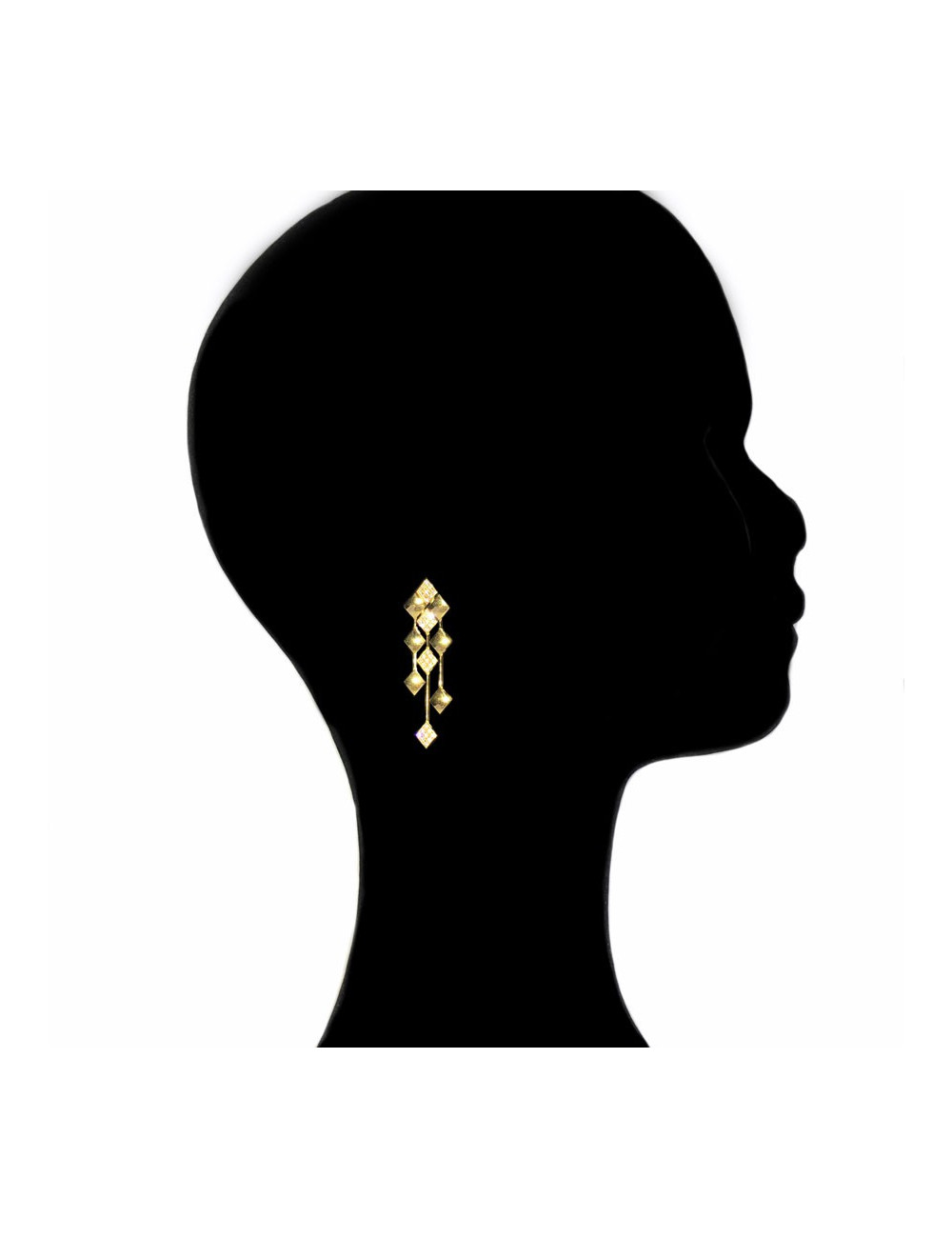 clous d'oreille CHANEL pendantes or jaune et diamants