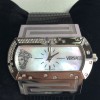 Steel and leather VERSACE watch