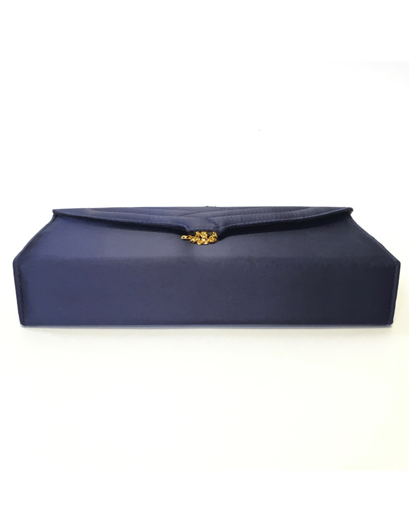 Pochette du soir VAN CLEEF & ARPELS bleue satinée