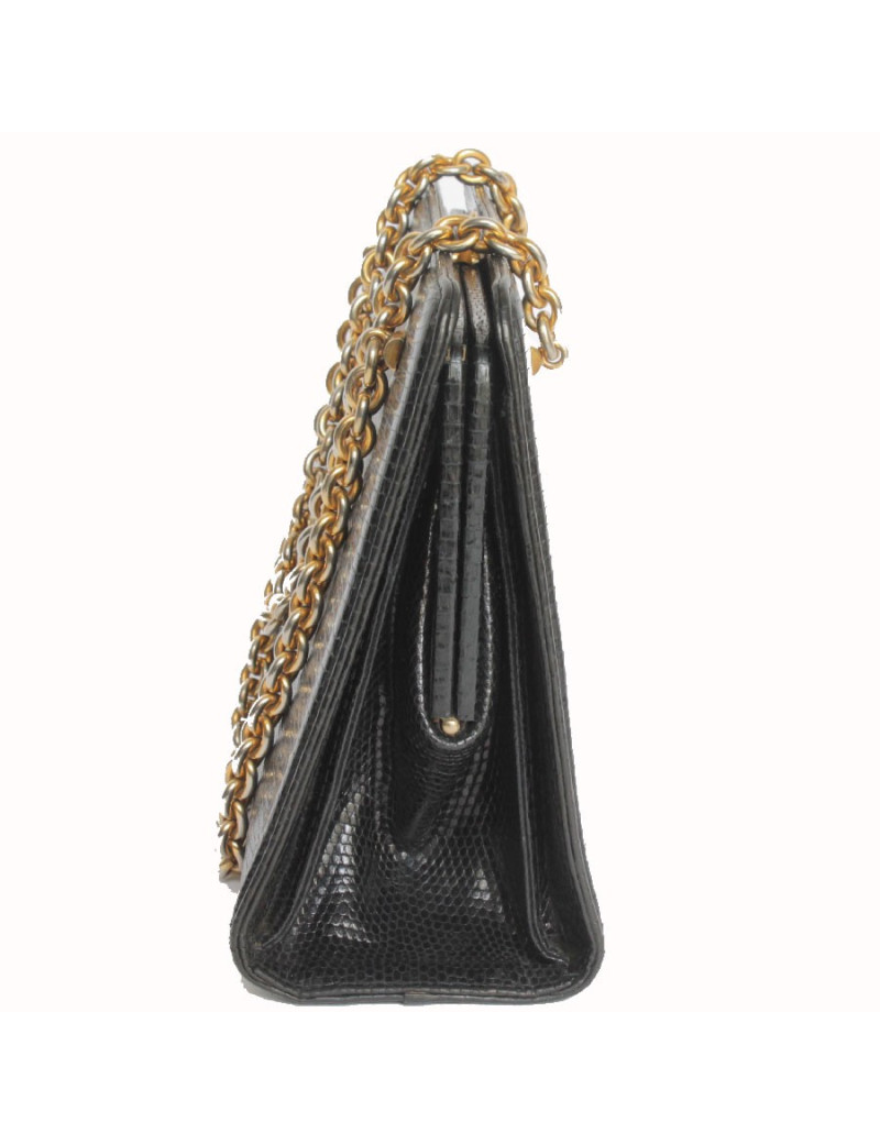 Sac GUCCI Vintage en lezard noir
