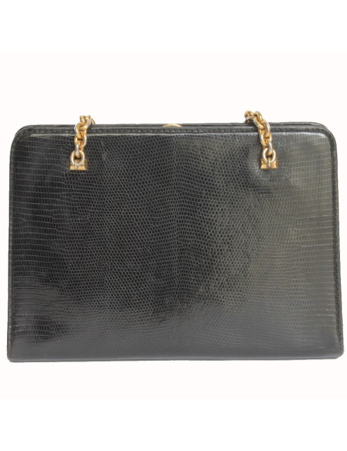 Vintage GUCCI bag in black lizard
