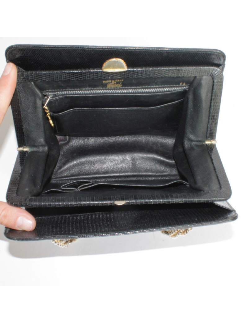 Vintage GUCCI bag in black lizard