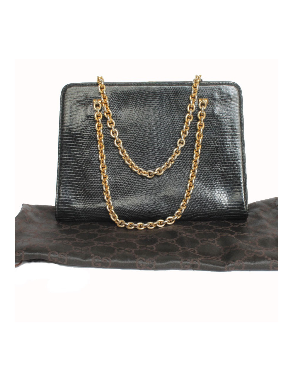Vintage GUCCI bag in black lizard