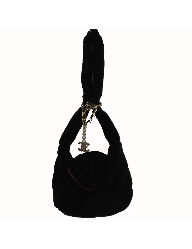 Minaudière CHANEL en velours noir