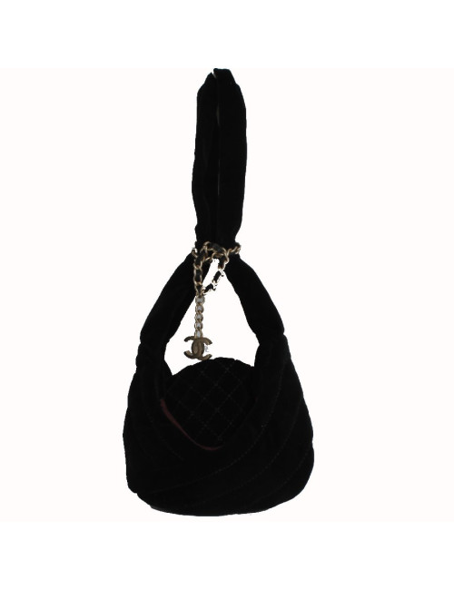 Minaudière CHANEL en velours noir