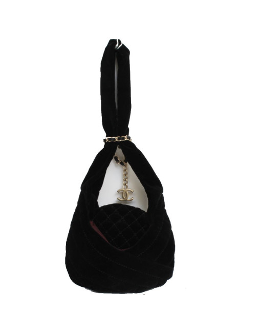 Clutch CHANEL in black velvet