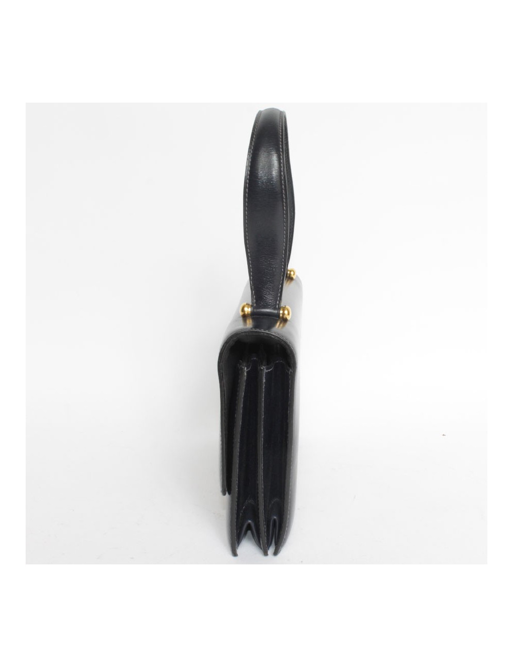 Bag "Buttonhole" HERMES leather blue box night