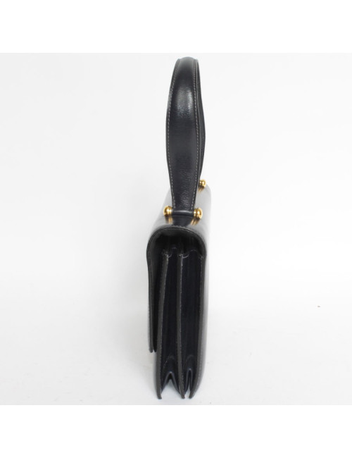 Bag "Buttonhole" HERMES leather blue box night