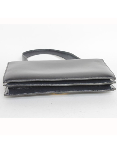 Bag "Buttonhole" HERMES leather blue box night