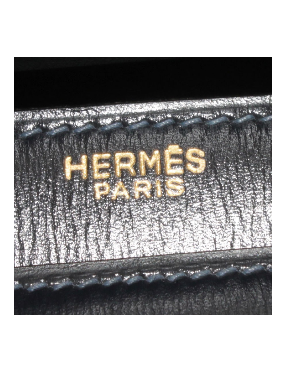 Bag "Buttonhole" HERMES leather blue box night