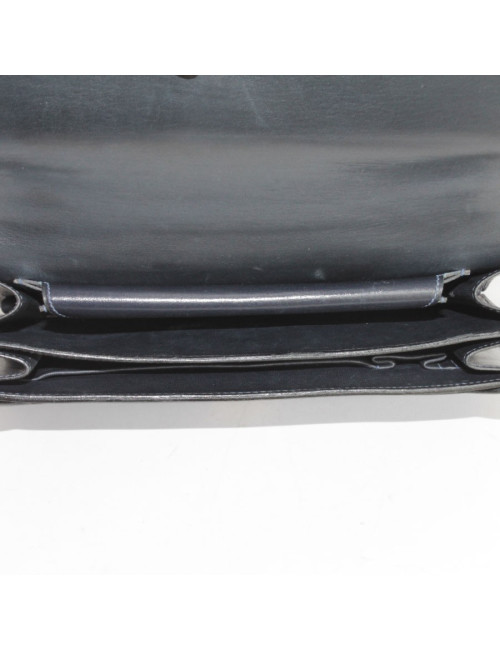 Bag "Buttonhole" HERMES leather blue box night