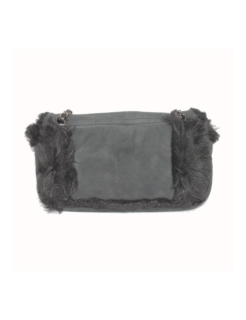 Sac CHANEL en peau retournée noir