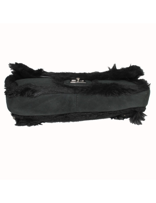 Sac CHANEL en peau retournée noir
