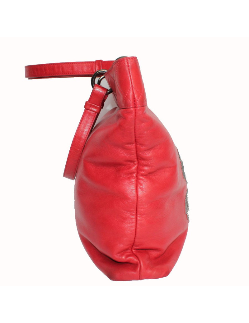 Sac Cabas CHANEL cuir d'agneau rouge  vermillon