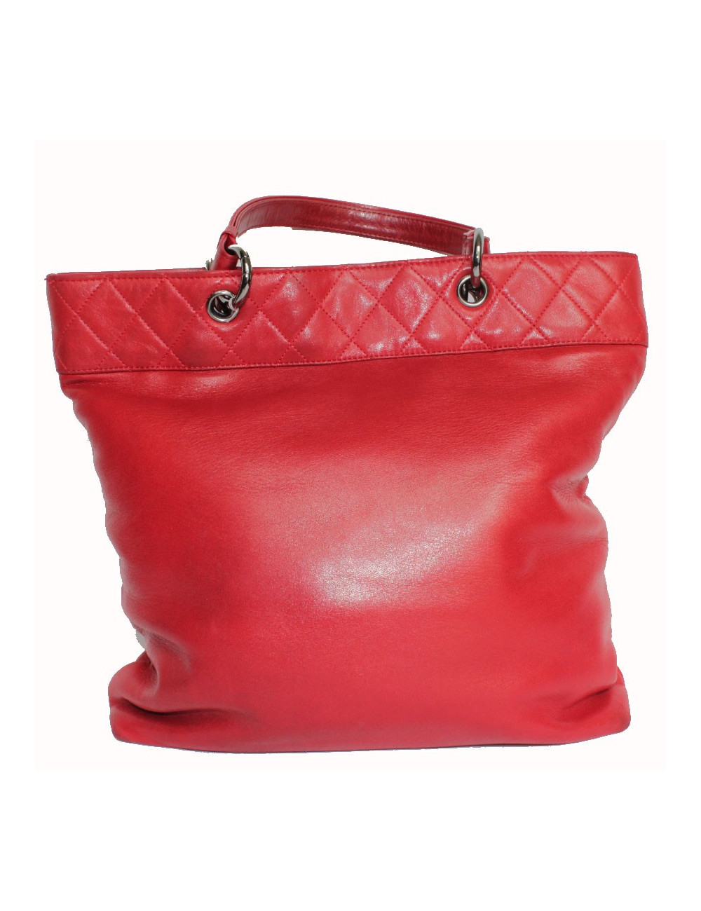 Tote CHANEL red lambskin bag