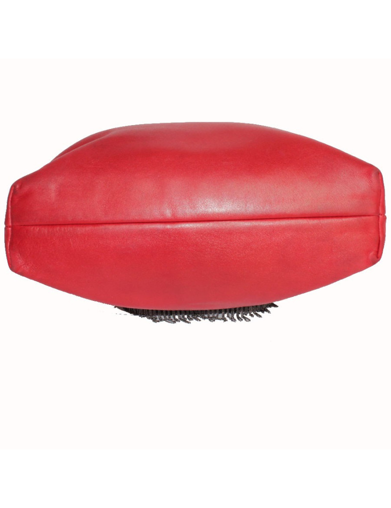 Sac Cabas CHANEL cuir d'agneau rouge  vermillon