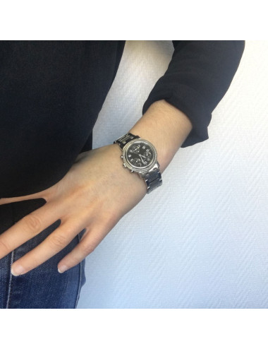 HERMES Clipper chrono steel watch 2