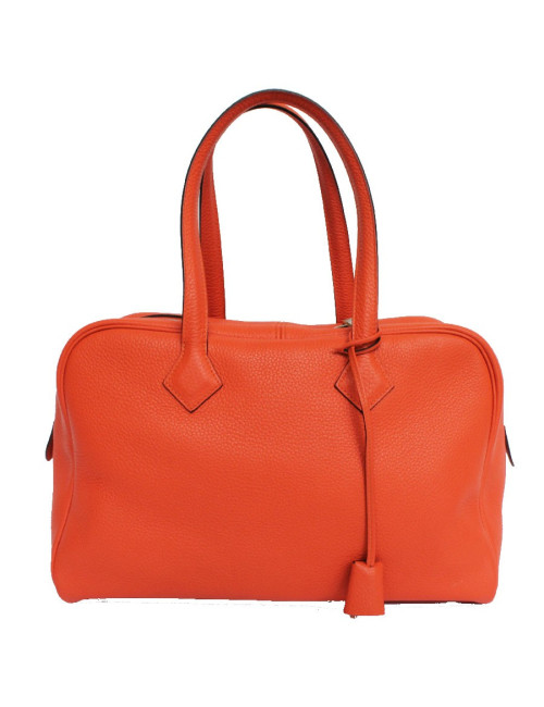 Sac Victoria HERMES orange feu