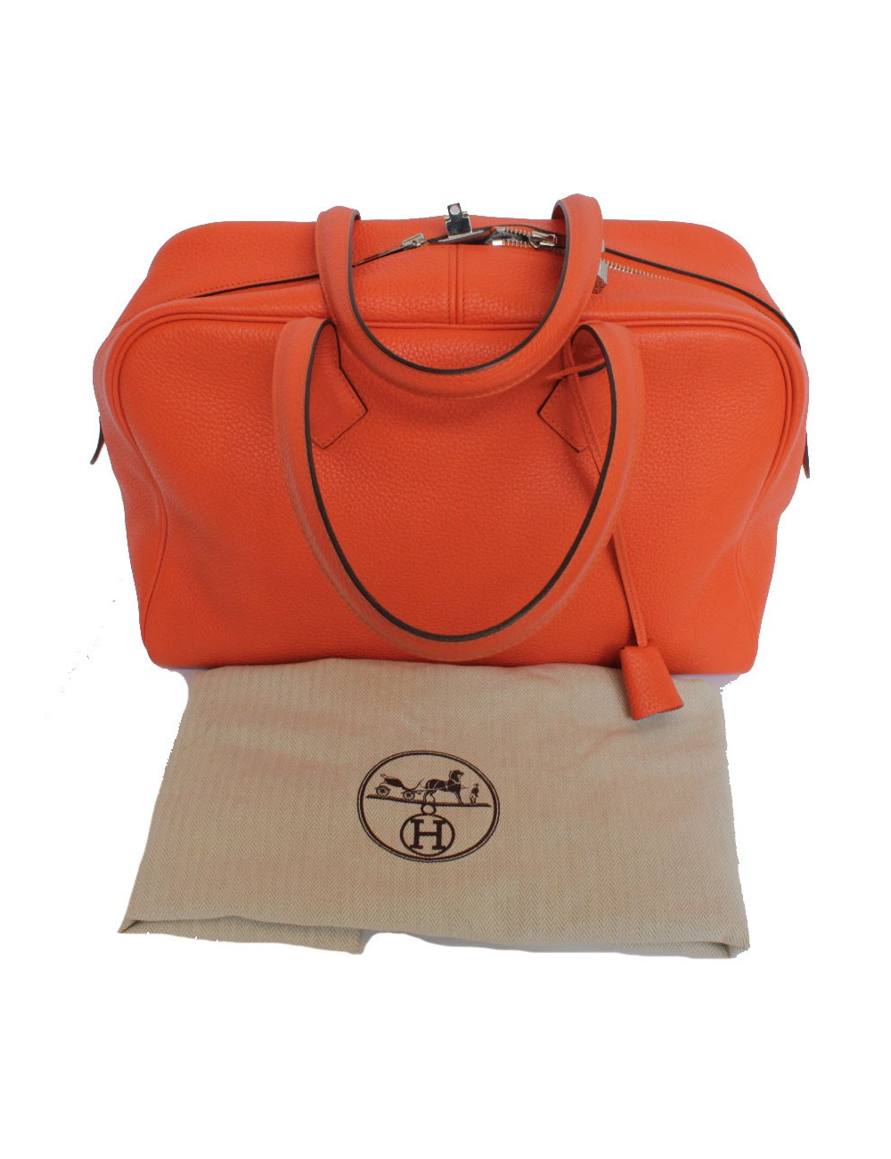 Orange fire HERMES Victoria bag