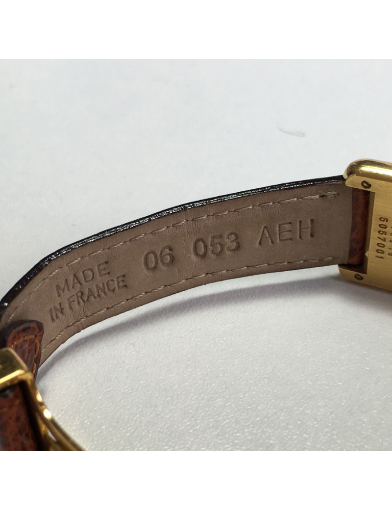 Montre CARTIER collection Tank en vermeil et croco marron