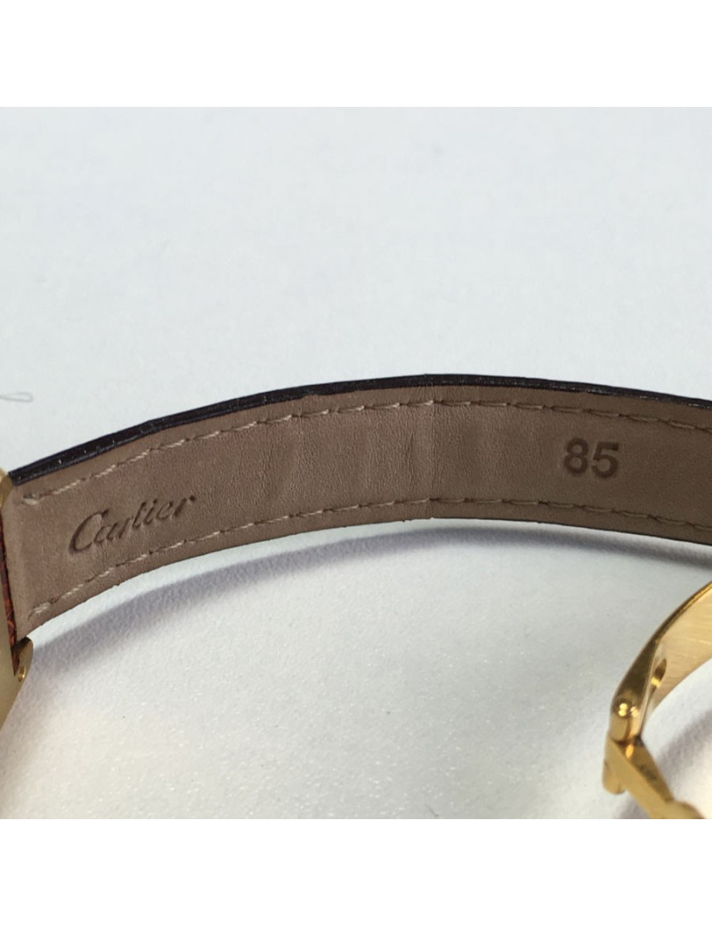 Montre CARTIER collection Tank en vermeil et croco marron