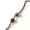 Necklace purple and Burgundy glass and MARGUERITE of VALOIS aged silver chain