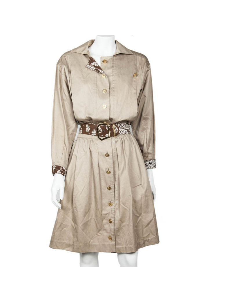 Robe CHANEL vintage beige et marron