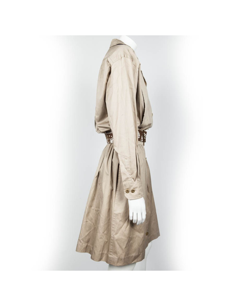 Robe CHANEL vintage beige et marron t 38