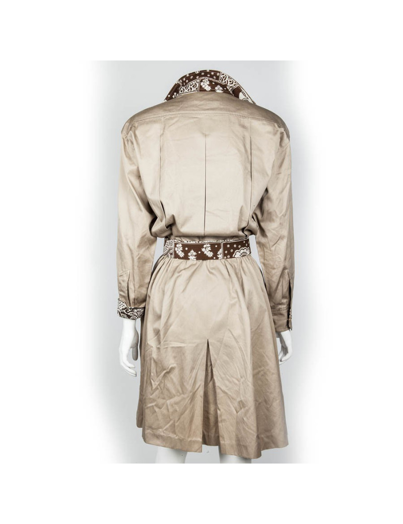 Robe CHANEL vintage beige et marron t 38