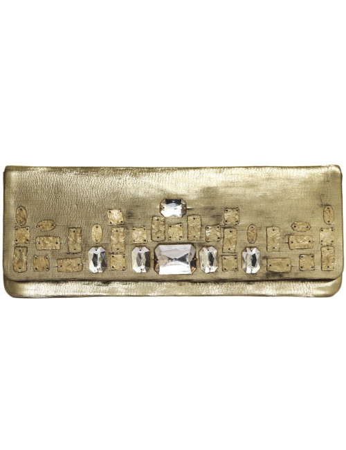 Pochette CHRISTIAN LACROIX cuir et soie doré