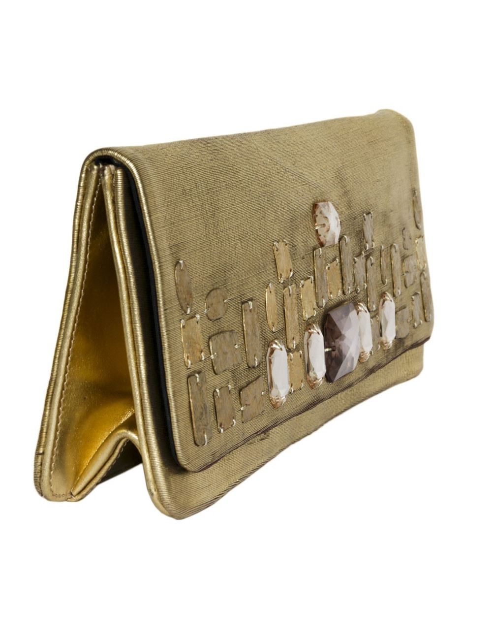 Pochette CHRISTIAN LACROIX cuir et soie doré